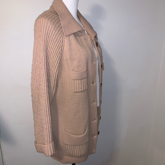Vintage Montgomery Ward Cardigan, Taupe - Picture 2 of 6